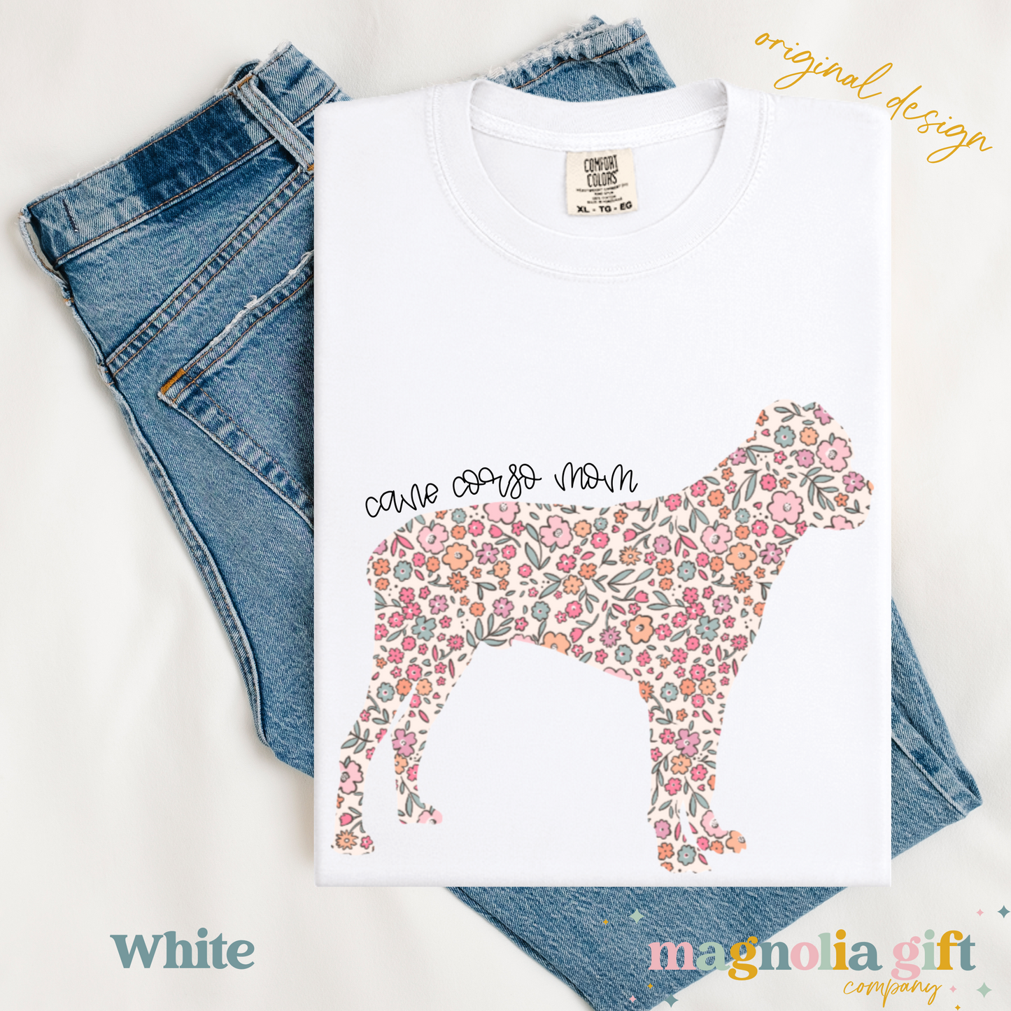 Floral Cane Corso Mom Tee