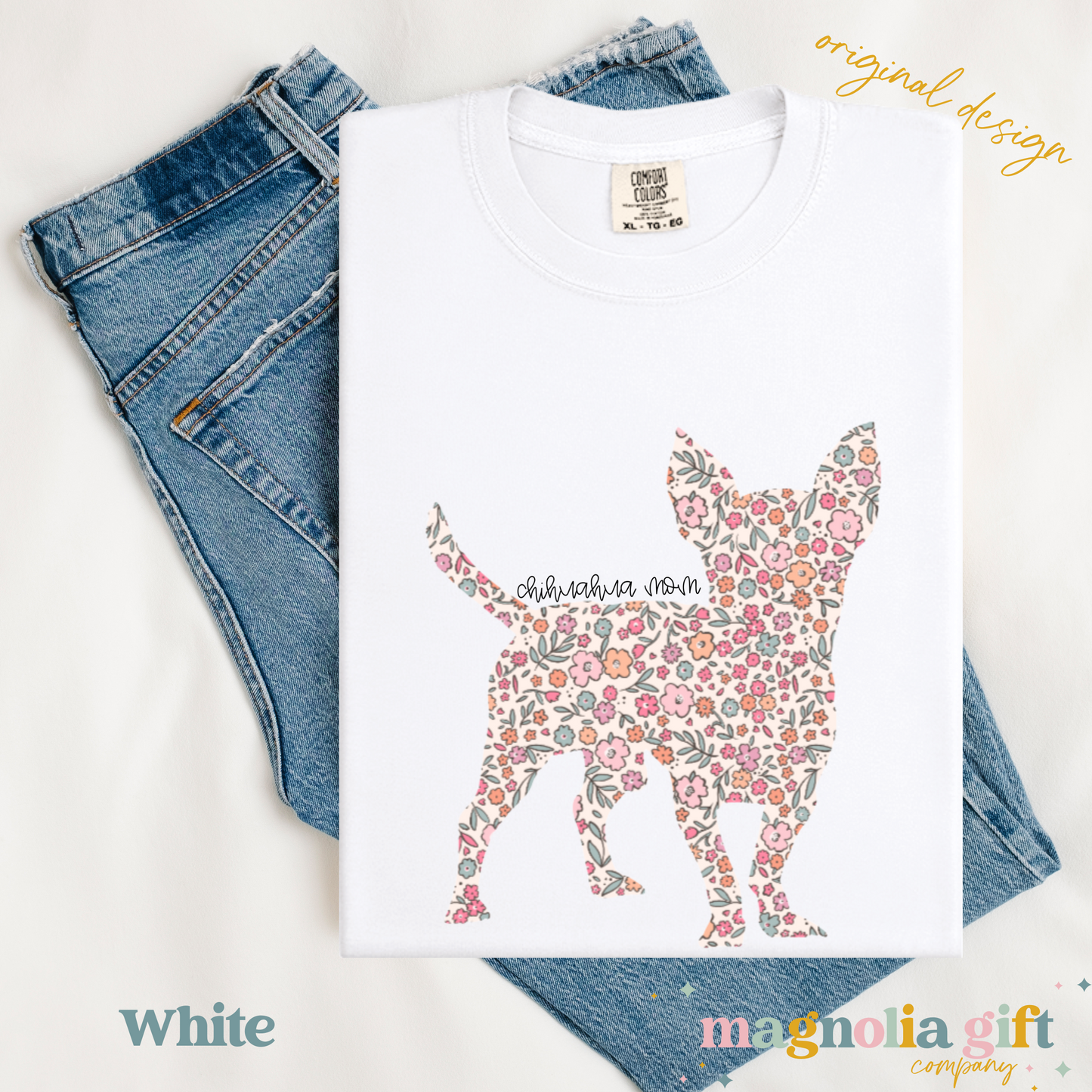 Floral Chihuahua Mom Tee
