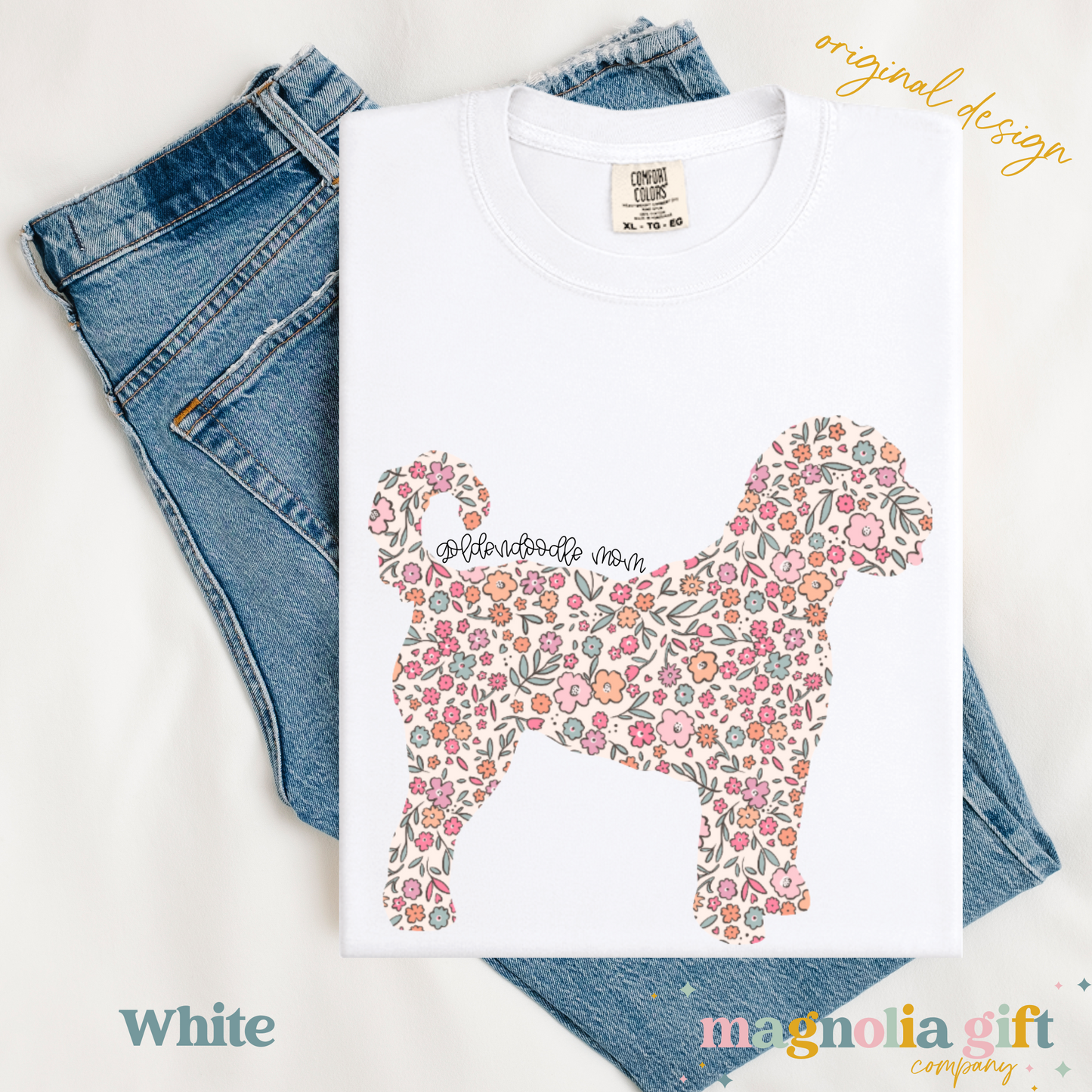 Floral Goldendoodle Mom Tee