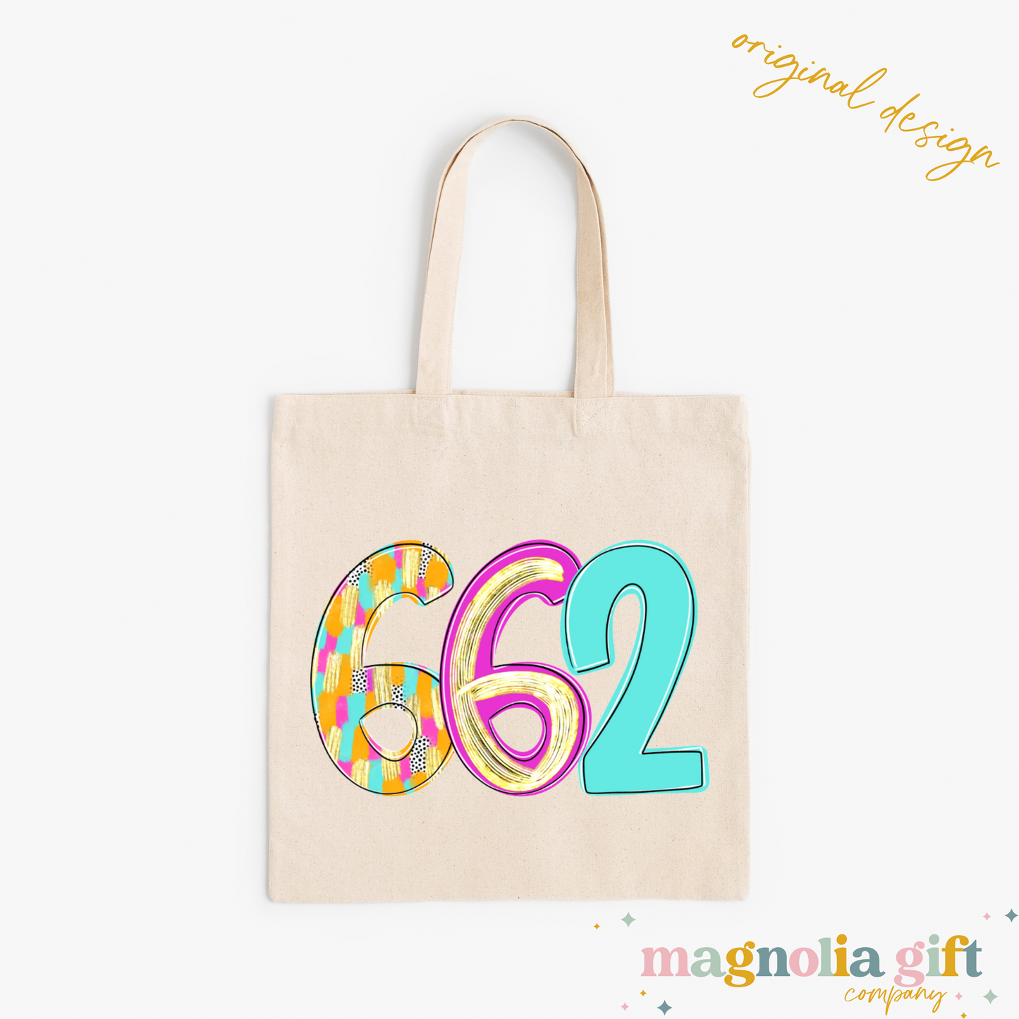 Bright Poppy Area Code Tote Bag