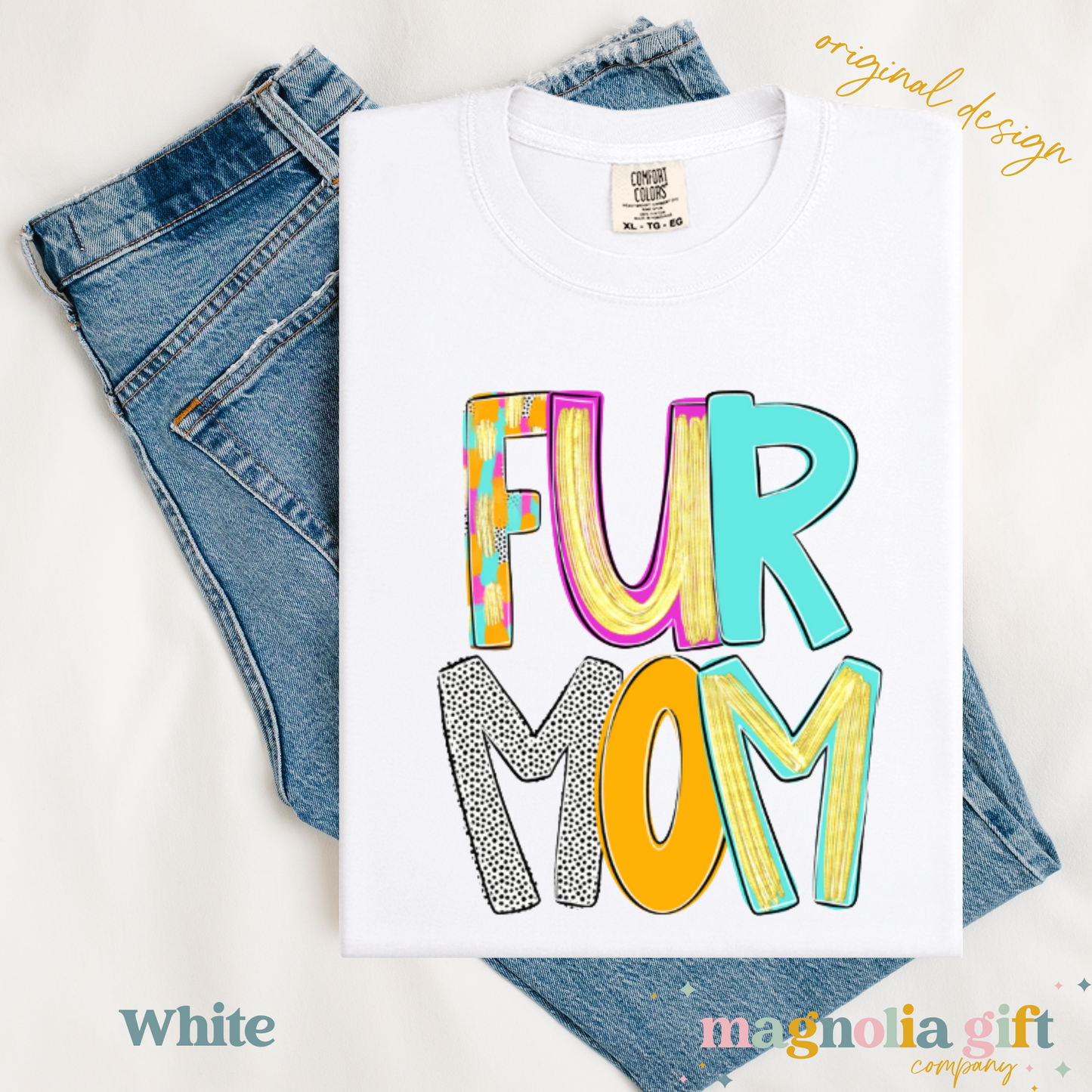 Bright Poppy Fur Mom Tee
