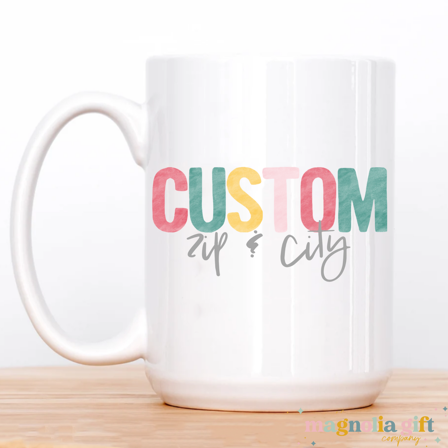 Bright Watercolor Zip Code Coffee Mug