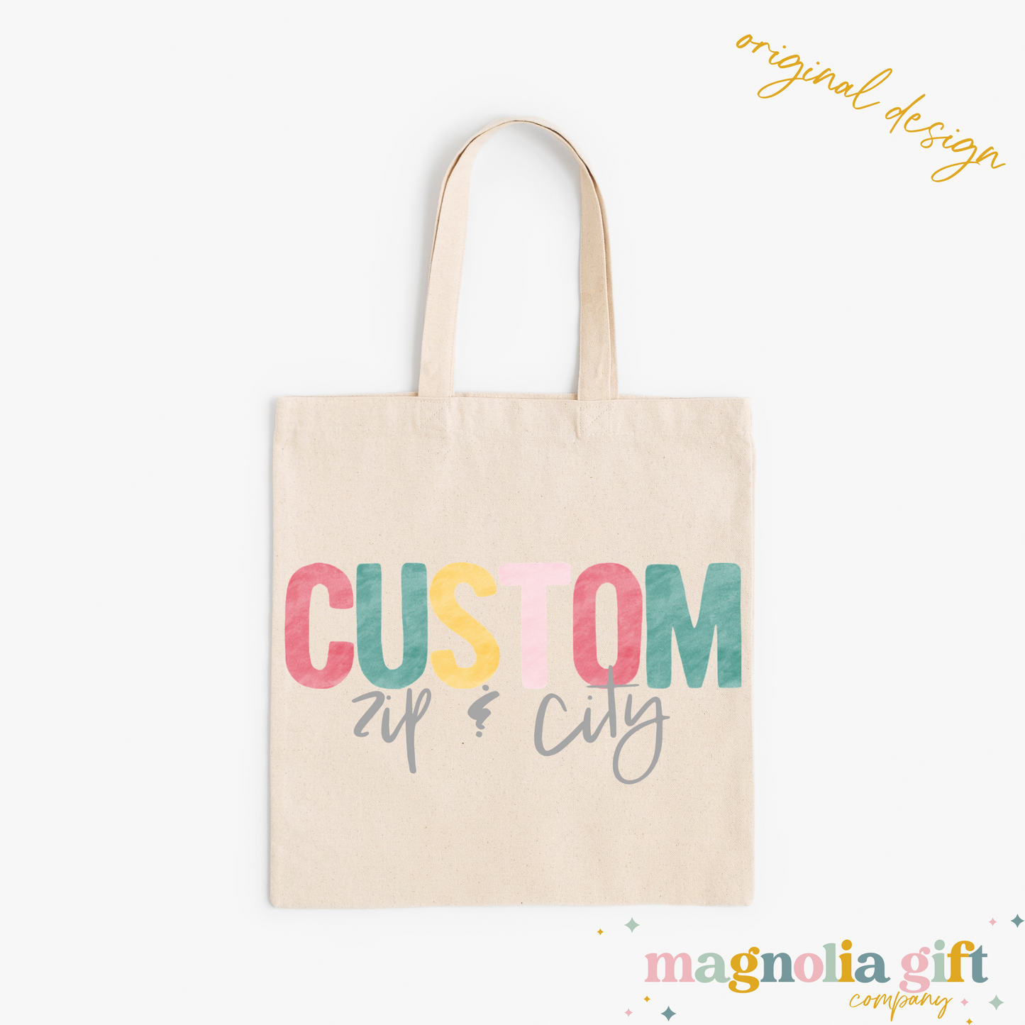 Bright Watercolor Zip/City Tote Bag