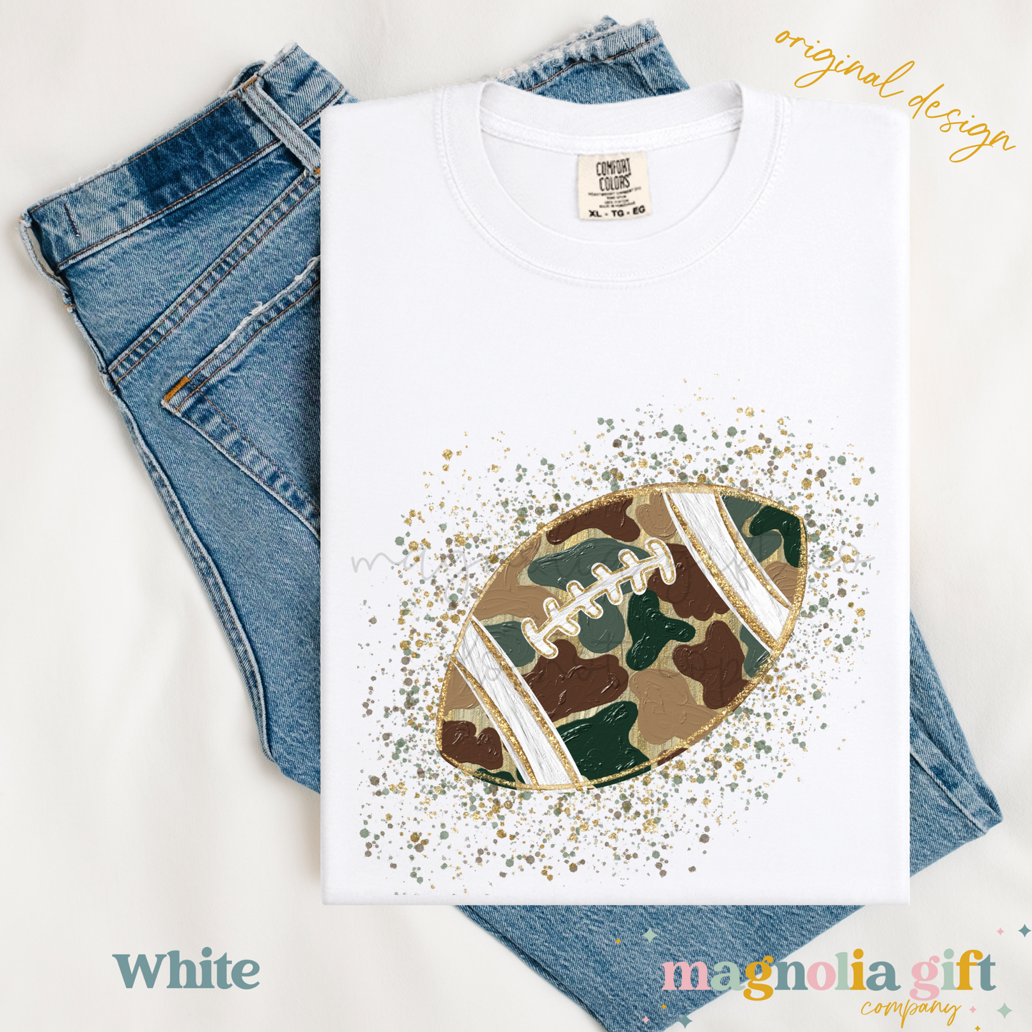 Camo Football Splatter Tee