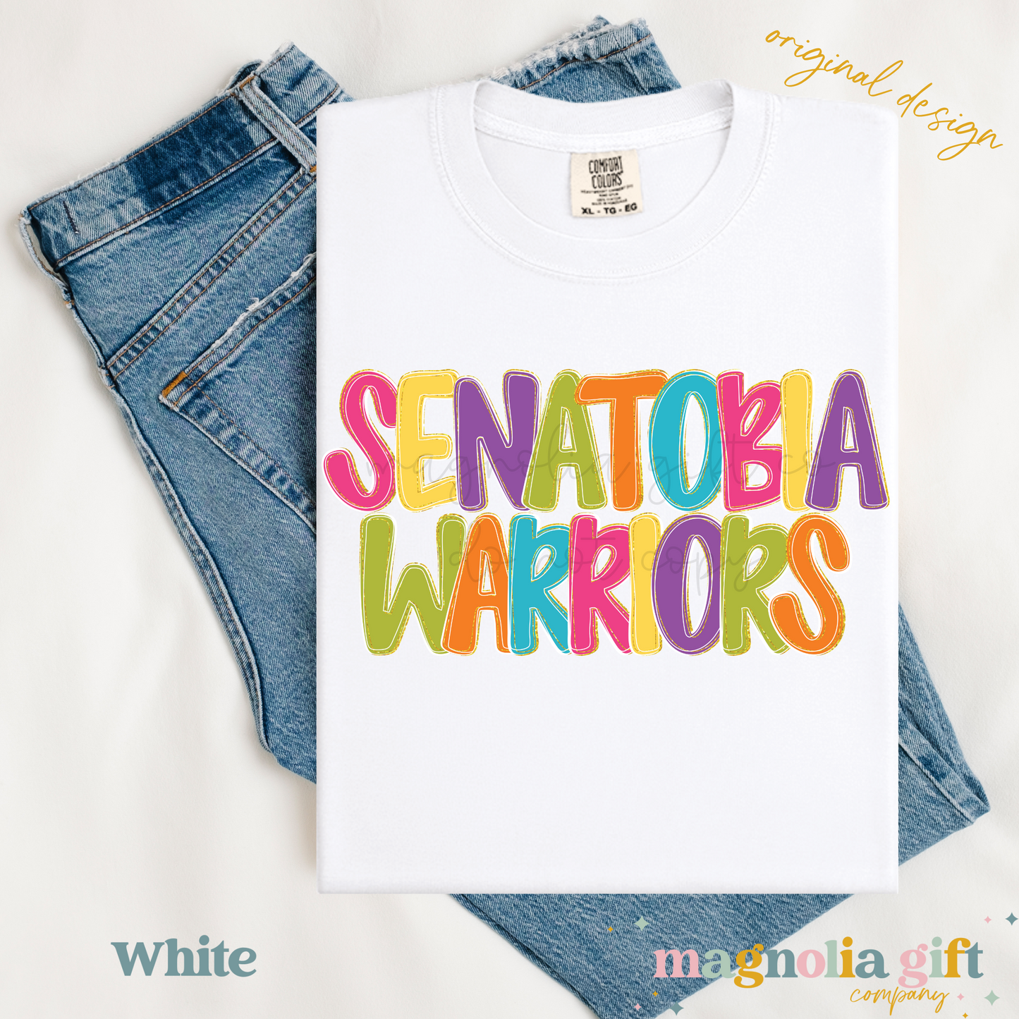 Colorful Preppy School & Mascot Tee