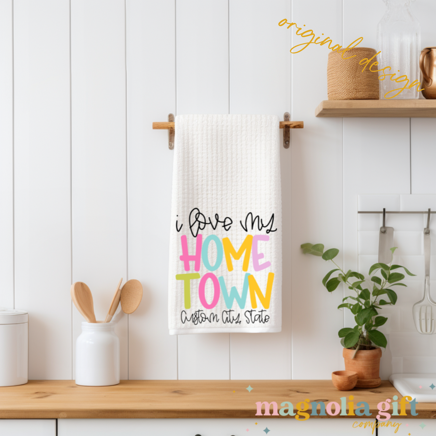 Love My Home Town Tea Towel