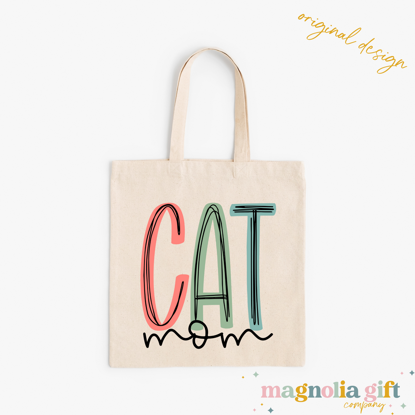 Muted Cat Mom Tote Bag