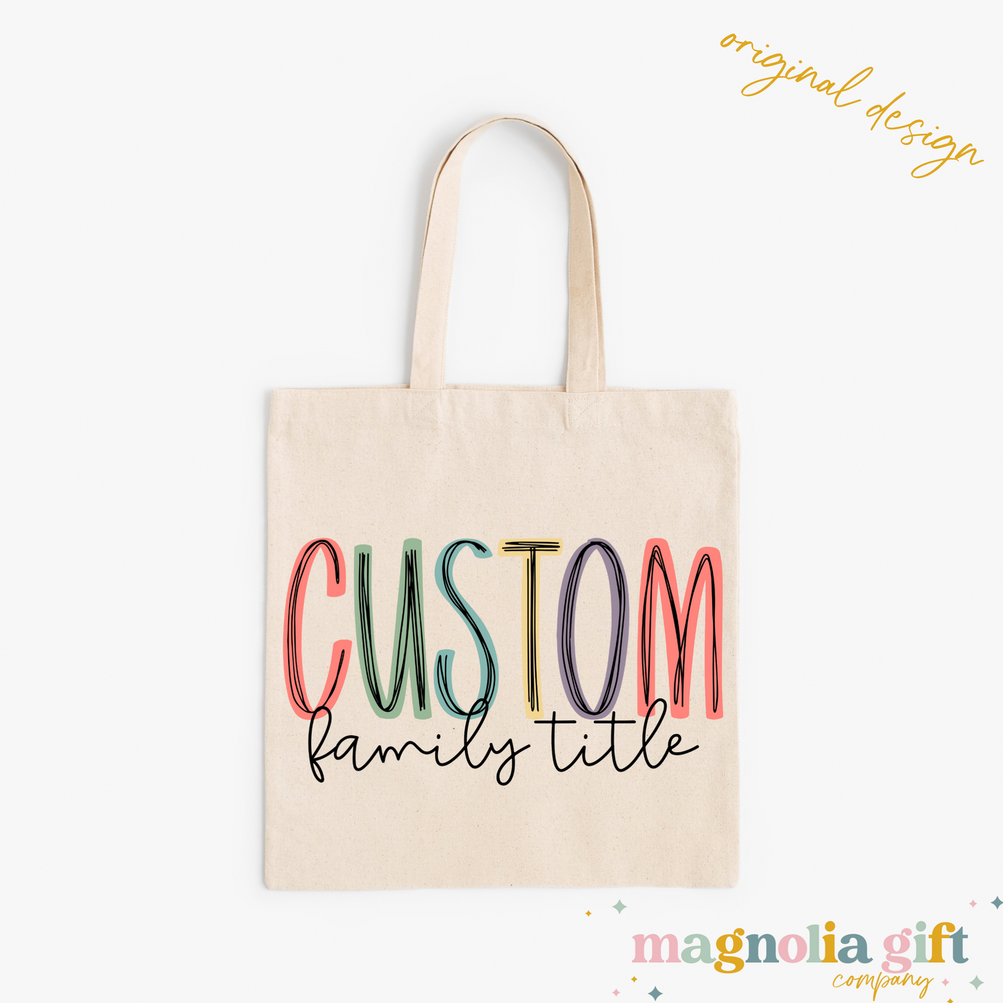 Muted Family Title Tote Bag