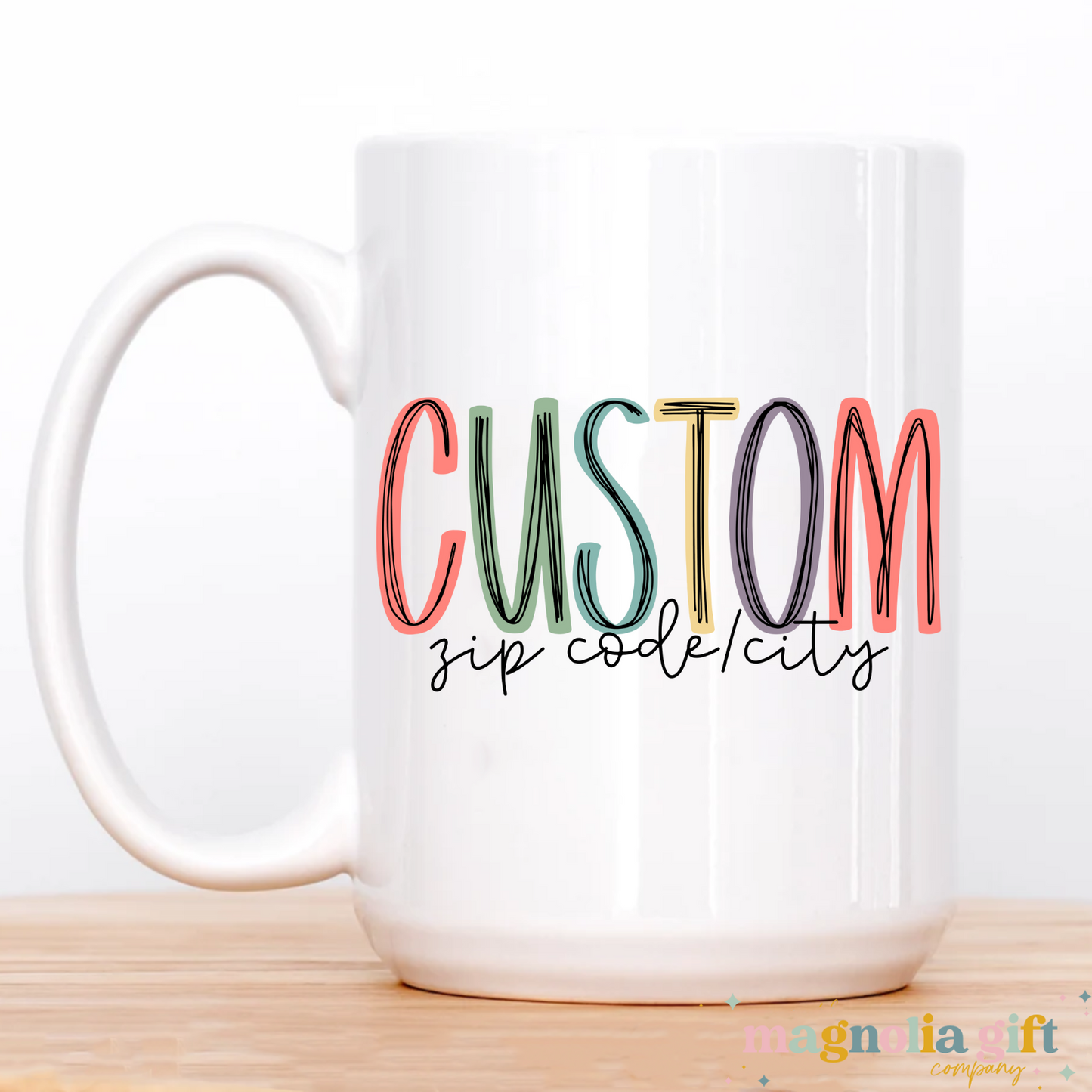 Muted Zip Code/City Coffee Mug