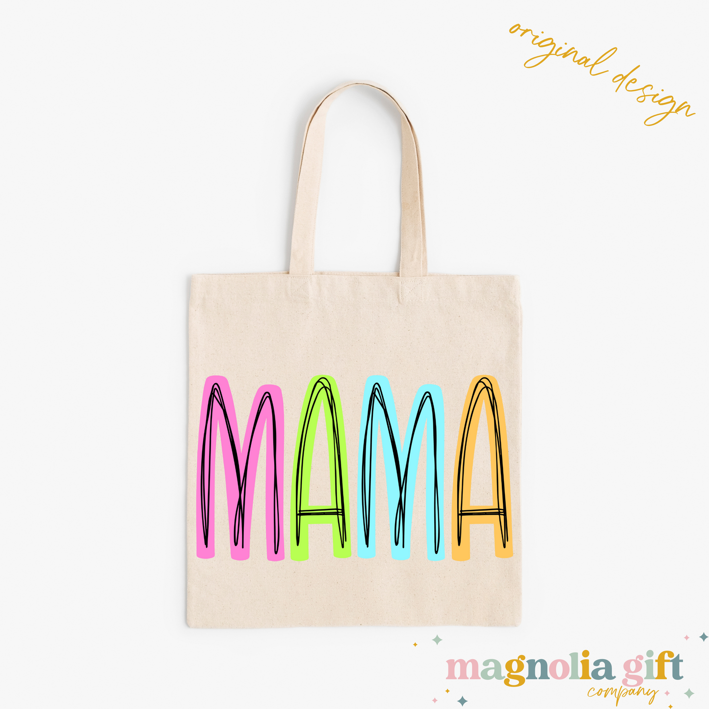 Neon Family Title Tote Bag