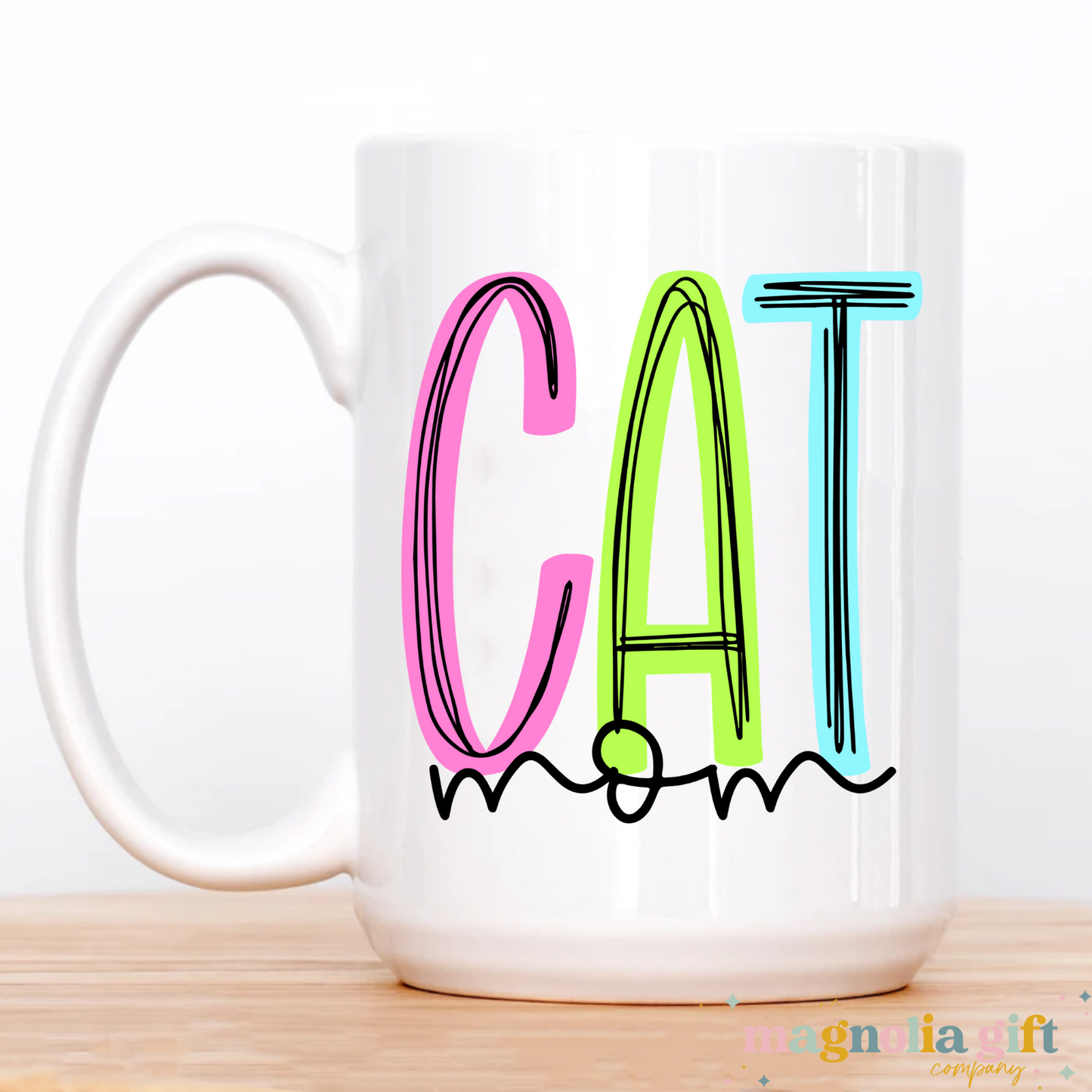 Neon Cat Mom Coffee Mug
