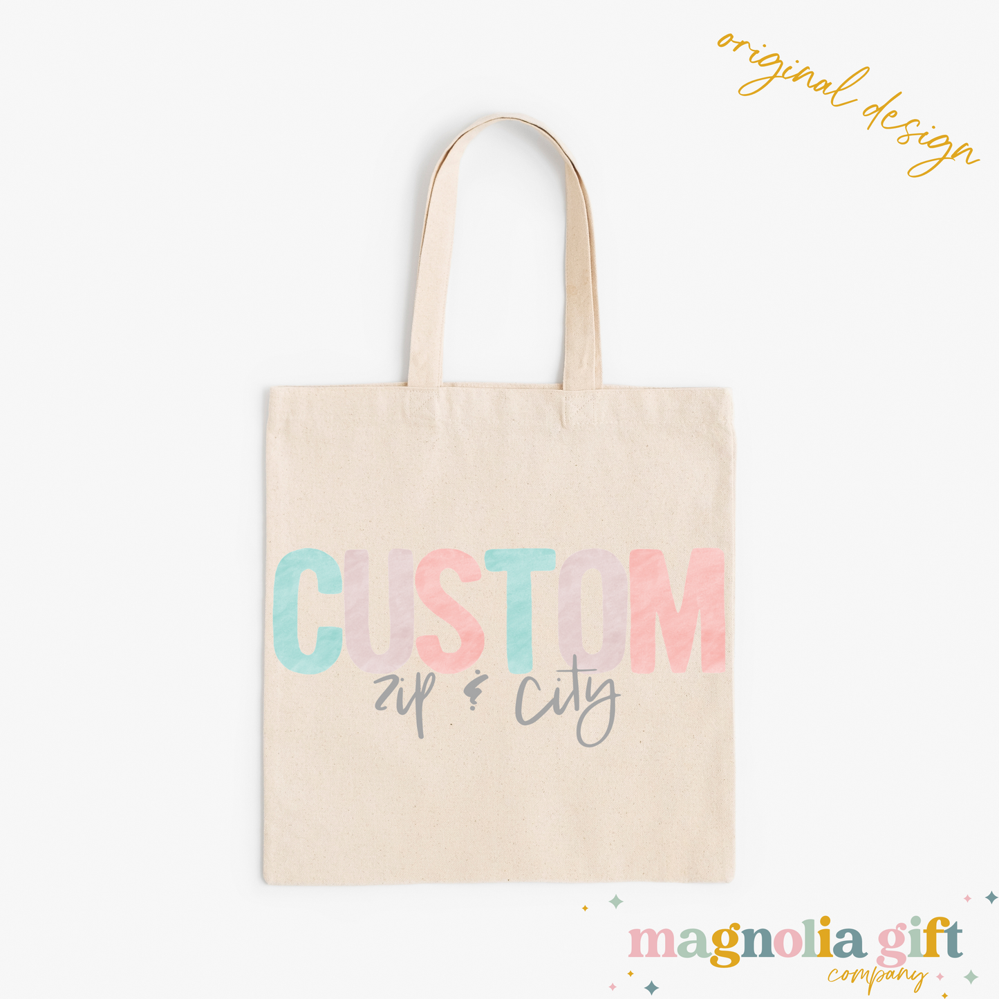 Pastel Watercolor Zip/City Tote Bag