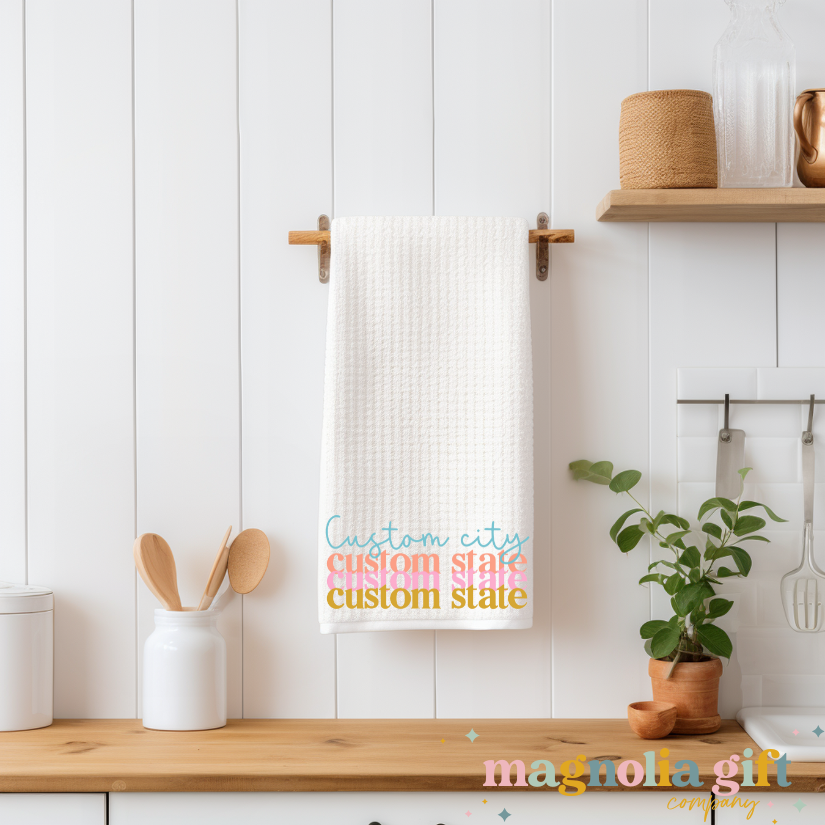 Stacked Custom Tea Towel