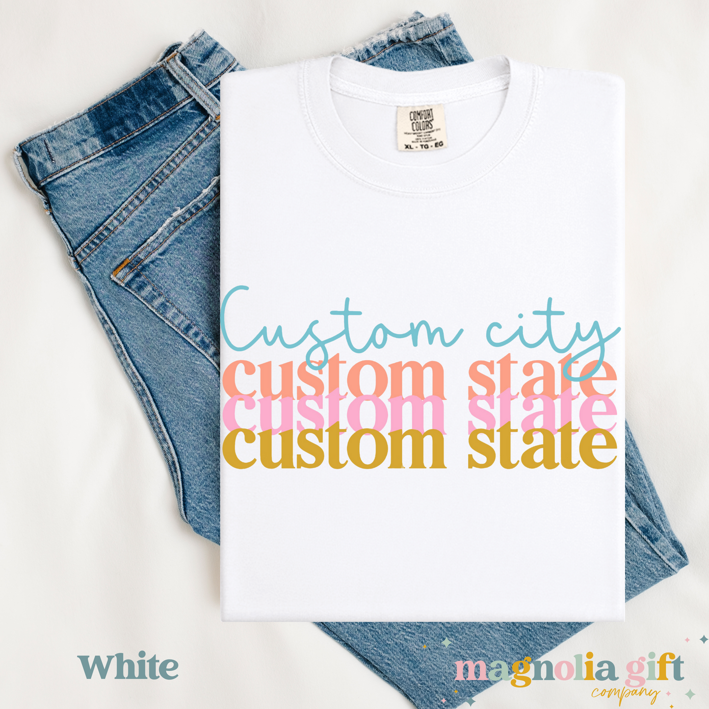 Stacked City/State Tee