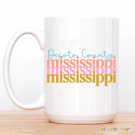 Custom Stacked City & State Coffee Mug