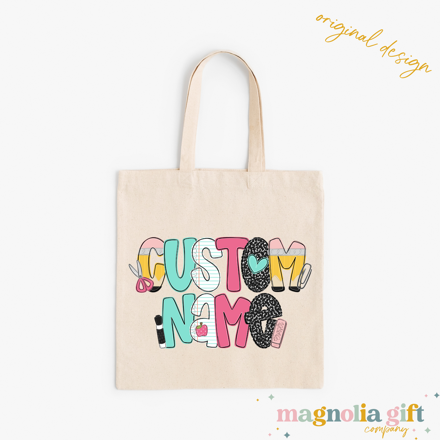 Teach Alpha Name Tote Bag