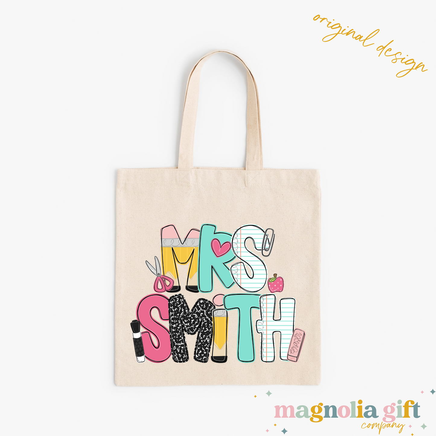 Teach Alpha Name Tote Bag