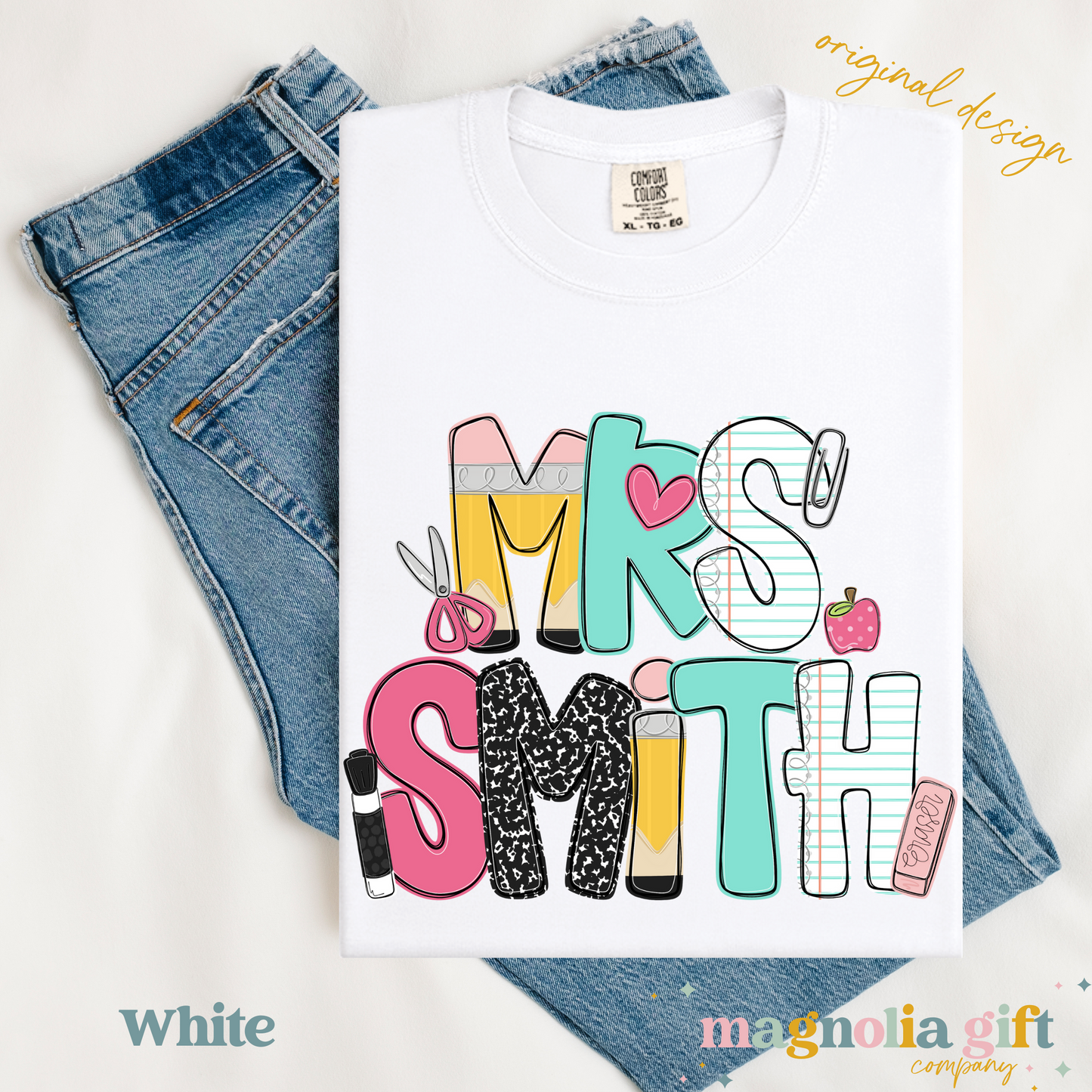 Teach Alpha Custom Name Tee