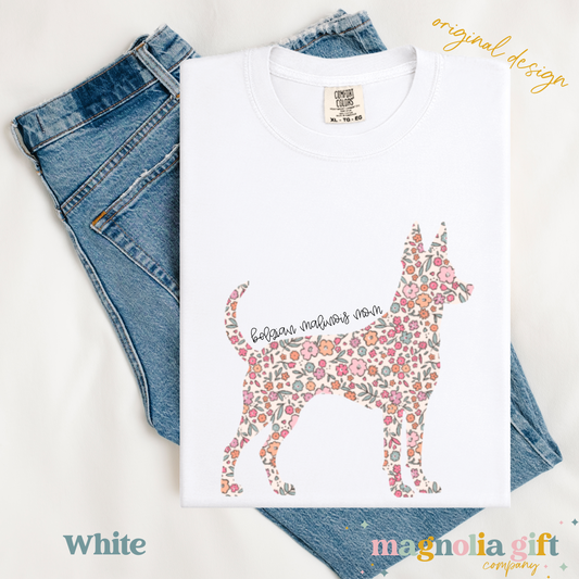 Floral Belgian Malinois Mom Tee