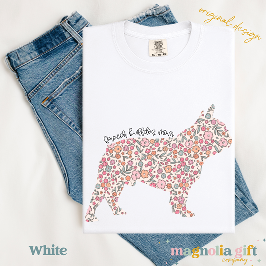 Floral French Bulldog Mom Tee