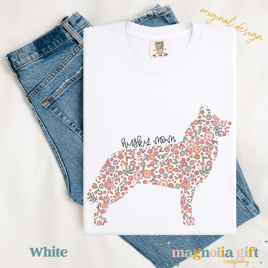 Floral Husky Mom Tee