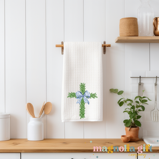 Boxwood Cross Tea Towel