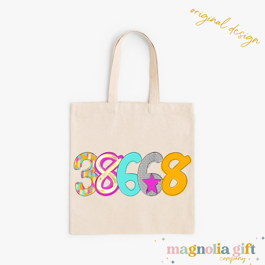 Bright Poppy Zip Code Tote Bag