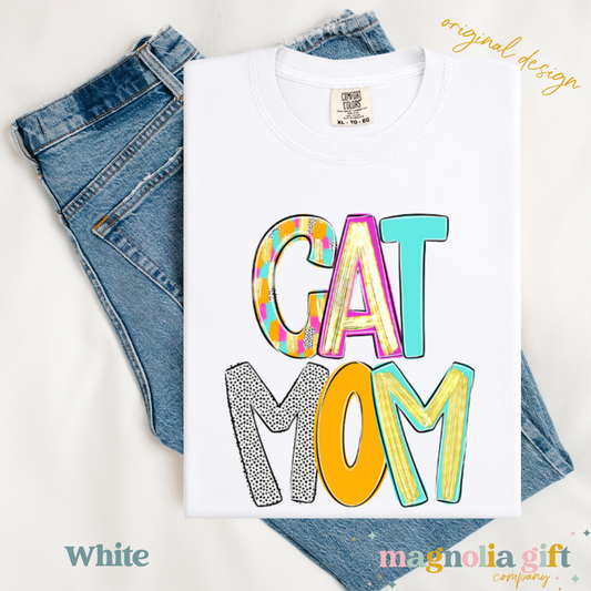 Bright Poppy Cat Mom Tee