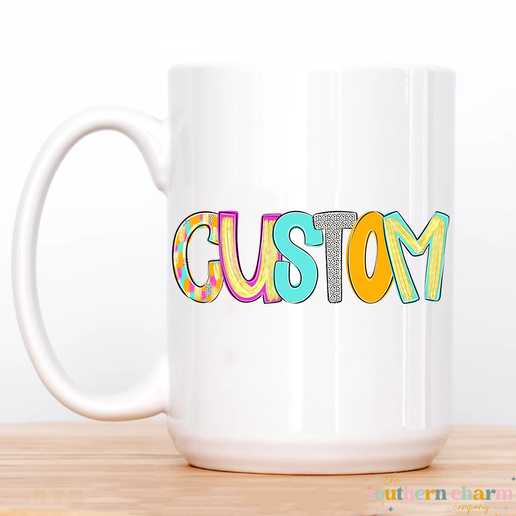 Bright Poppy Area Code Coffee Mug