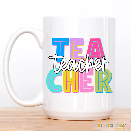 Bright Chunky Teacher Coffee Mug