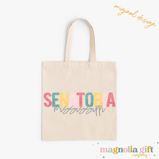 Bright Watercolor City/State Tote Bag