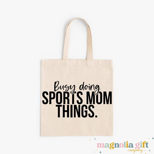 Busy Sports Mom Tote Bag