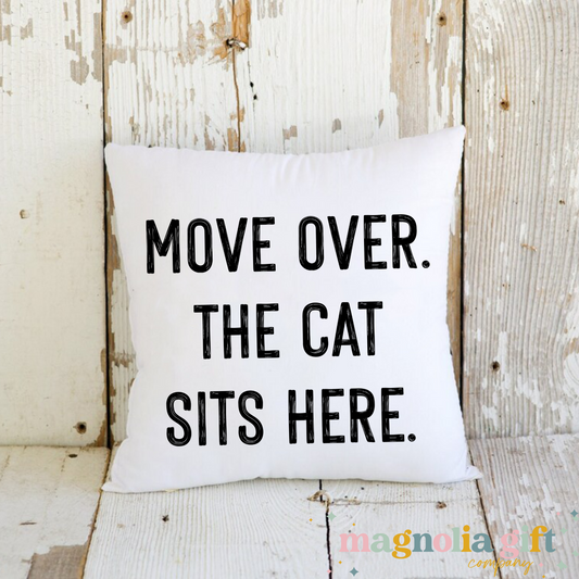 Cat Sits Here Pillow