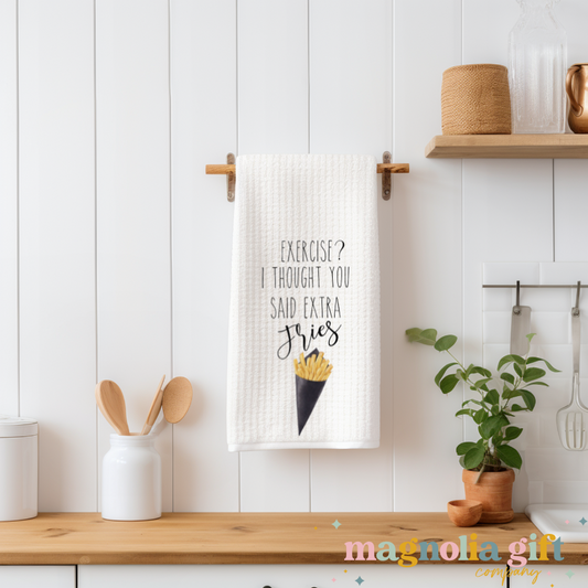 Extra Fries Tea Towel