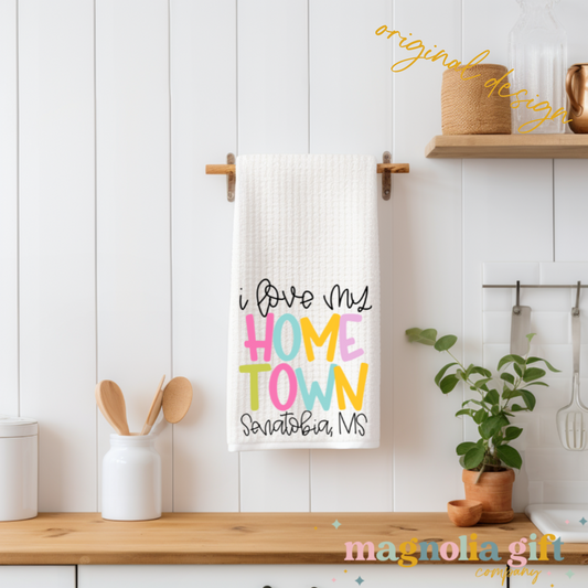 Love My Home Town Tea Towel