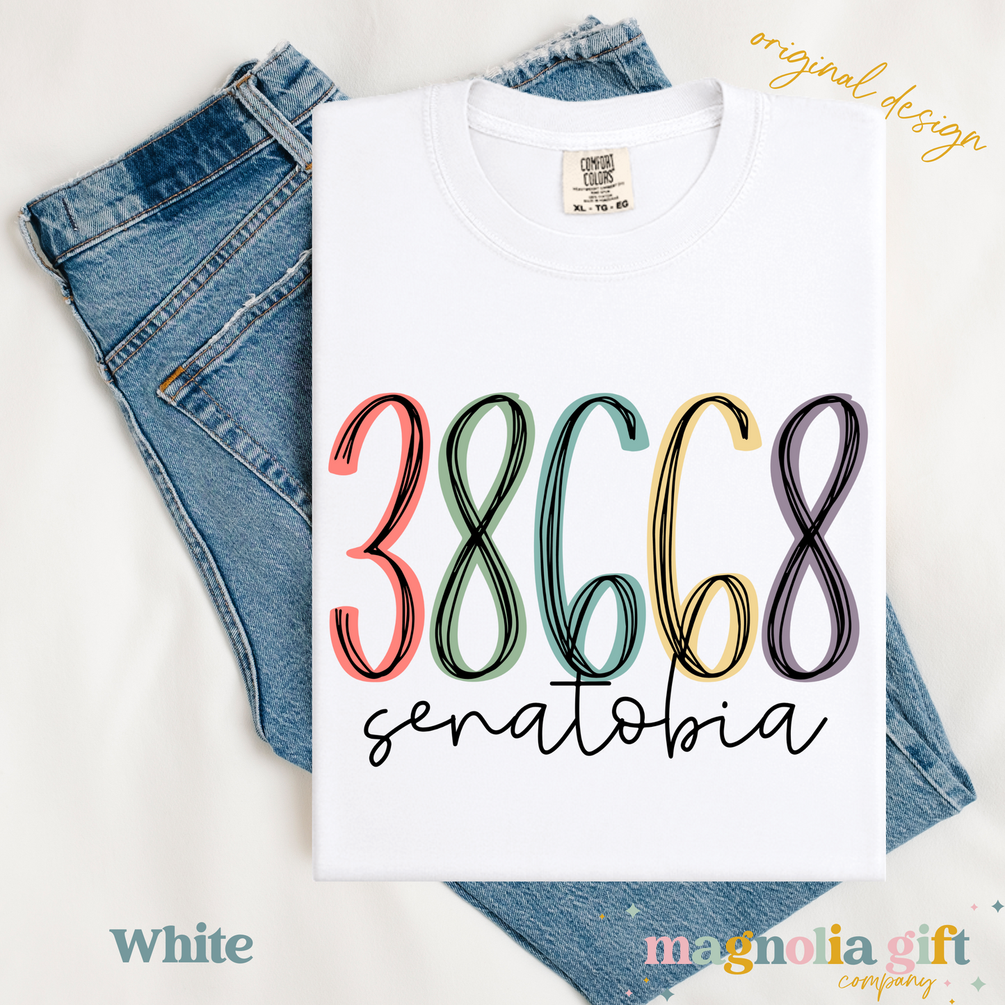 Muted Zip Code/City Tee