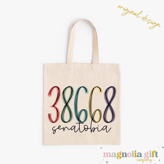 Muted Zip/City Tote Bag