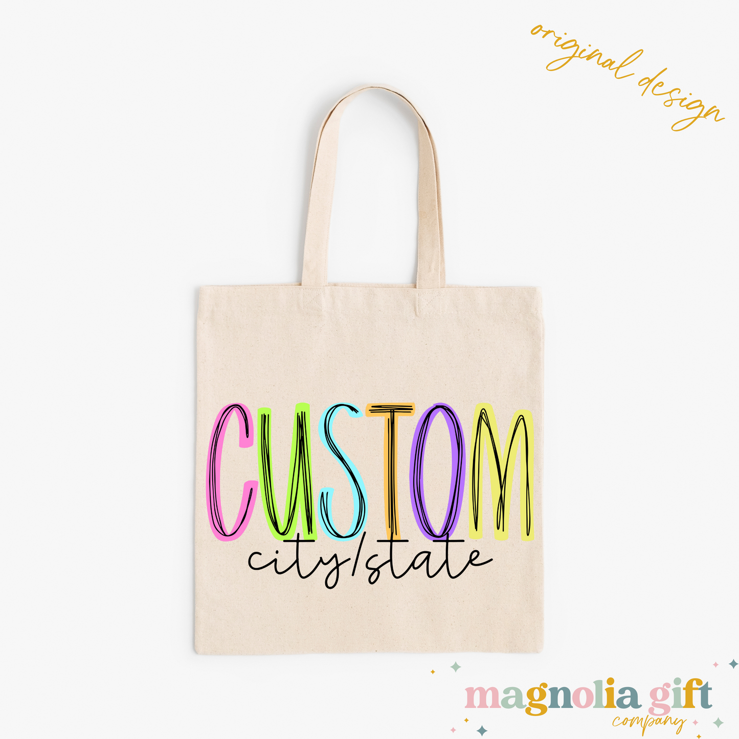 Neon City/State Tote Bag