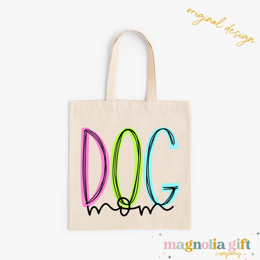 Neon Dog Mom Tote Bag