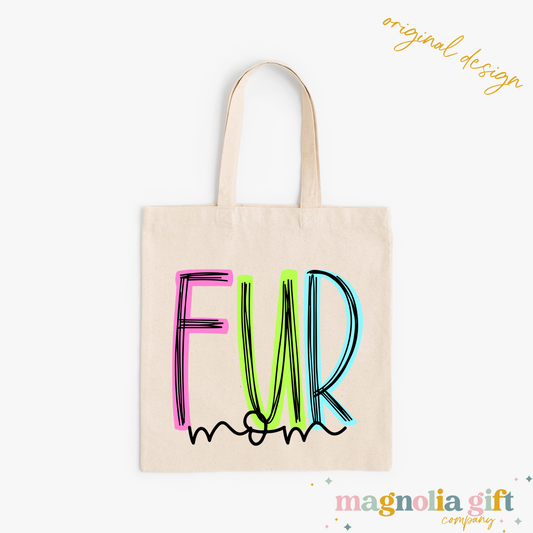 Neon Fur Mom Tote Bag