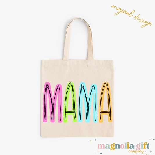 Neon Family Title Tote Bag
