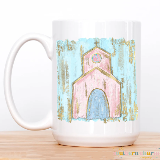 Painted Church Coffee Mug