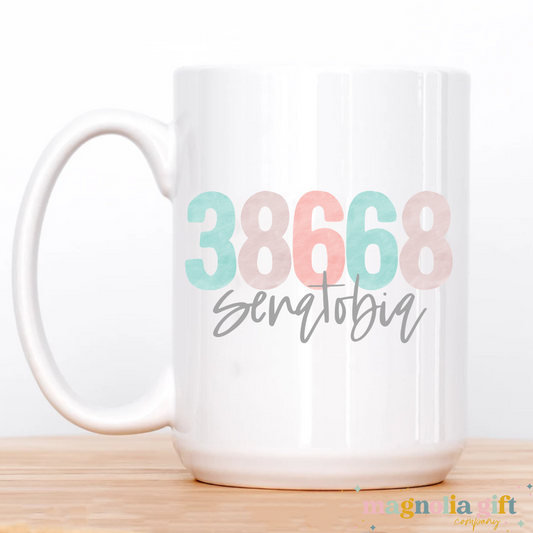 Pastel Watercolor Zip Code & City Coffee Mug