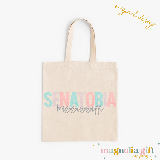 Pastel Watercolor City/State Tote Bag