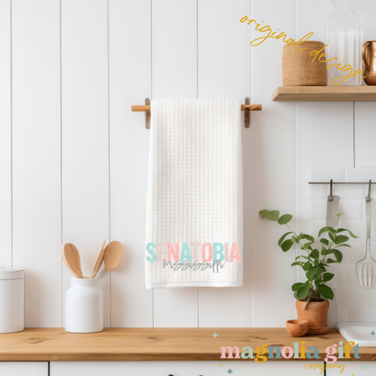 Pastel Watercolor-City/State Tea Towel