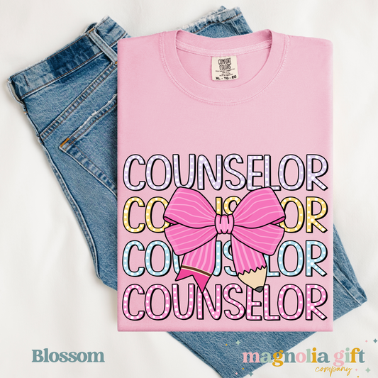 Pencil Bow-Counselor Tee