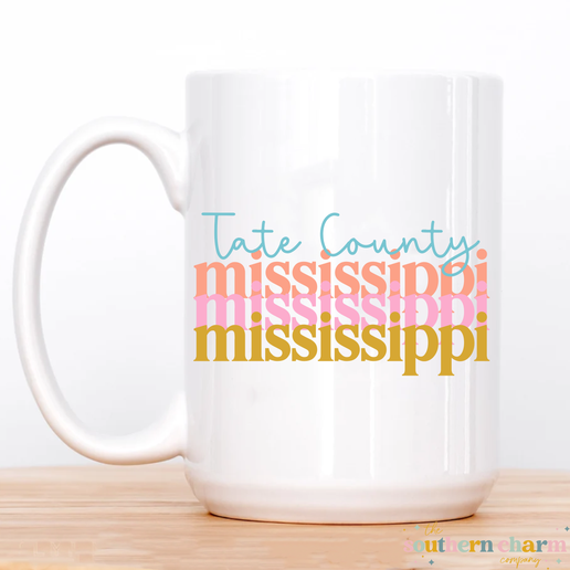 Custom Stacked City & State Coffee Mug