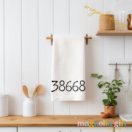 Type-Zip Code Tea Towel