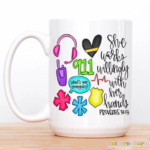 Works Willingly-911 Dispatcher Coffee Mug