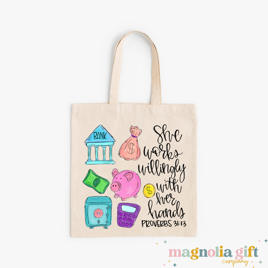 Works Willingly-Bank Teller Tote Bag